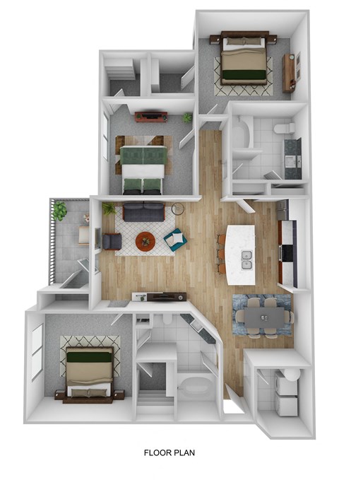 bedroom floor plan an in 3d